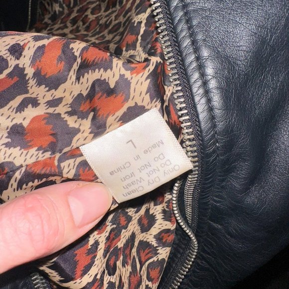 Faux Leather Biker Jacket, Adjustable Length, Fits like Medium - Picture 4 of 8